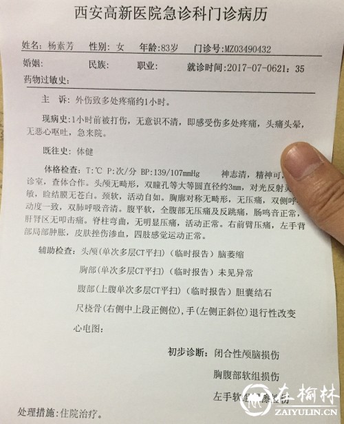 八旬老人遭儿媳妇殴打住院 老人称被打已不是第一次