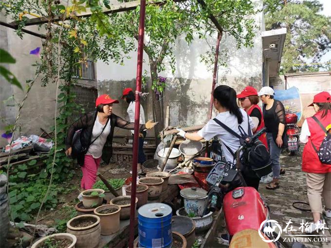 榆阳区东岳路社区积极开展环境卫生整治活动