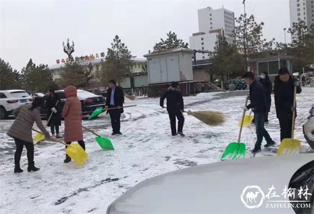 榆阳区航宇路街道松林路社区组织开展清冰雪便民行志愿服务活动