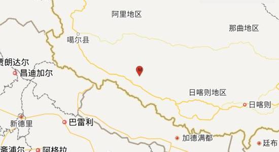 西藏日喀则仲巴县发生5.0级地震 震源深度8公里