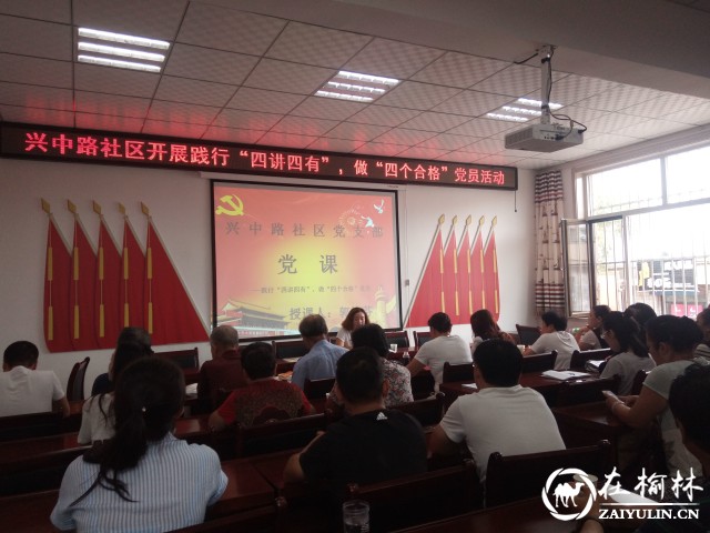 榆阳区驼峰办兴中路社区开展践行“四讲四有”做“四个合格”党员活动