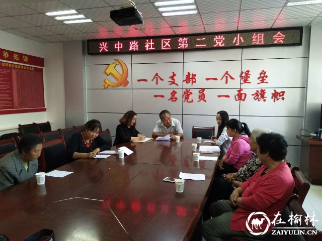 榆阳区兴中路社区党支部第二党小组召开学习讨论会