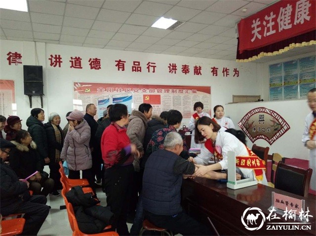 榆阳区金阳社区开展&ldquo;关注健康 关爱老人&rdquo;义诊活动