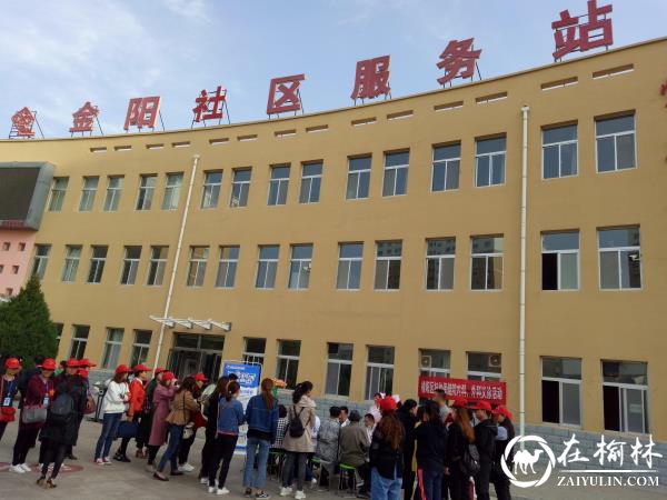 榆林市榆阳区金阳社区携手榆阳区妇幼保健院在金阳小区广场开展“共驻共建促和谐，爱心义诊暖人心 ”的义诊活动。