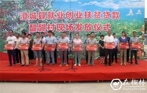澄城县在寺前镇醍醐村举行就业创业扶贫贷款现场发放仪式（资料图）