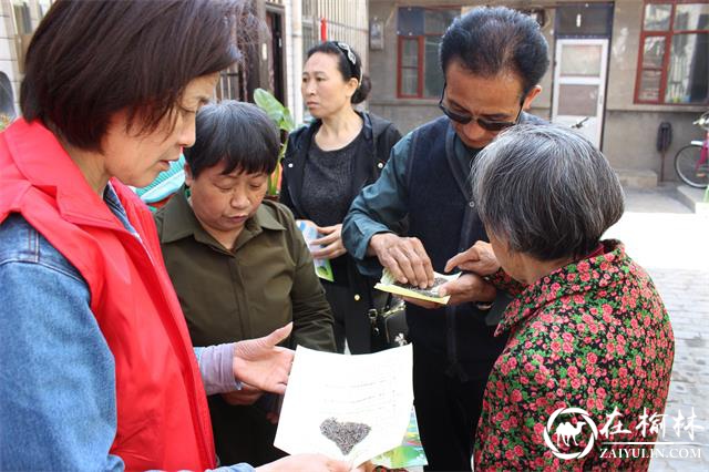 榆阳区新楼社区开展“创森”知识问卷调查送花籽活动