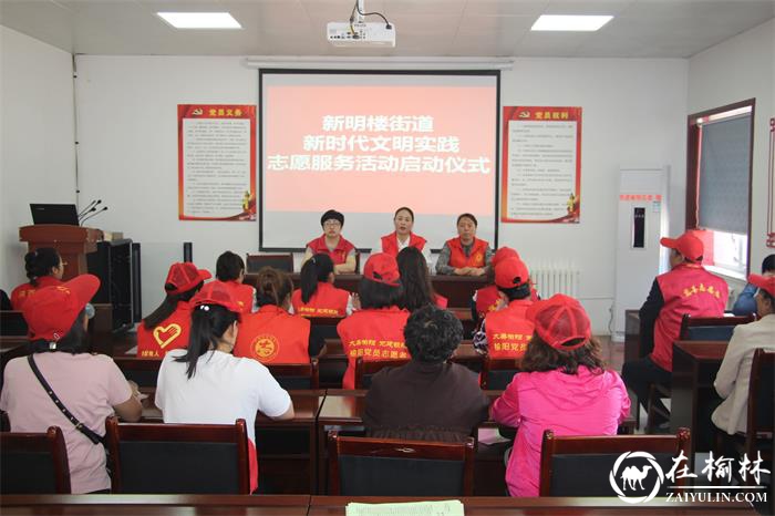 榆阳区新明楼街道办举办新时代文明实践志愿服务活动启动仪式