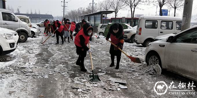 榆阳区金沙路街道办干部群众齐动员 清雪除冰保出行