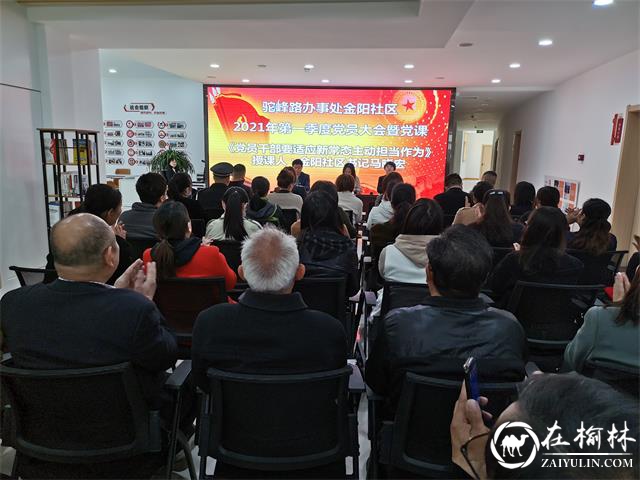 榆阳区驼峰办金阳社区召开党史学习教育动员大会