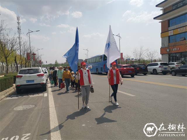 榆阳区建业路社区联合高新七幼开展“走进春天，拥抱自然”春游活动