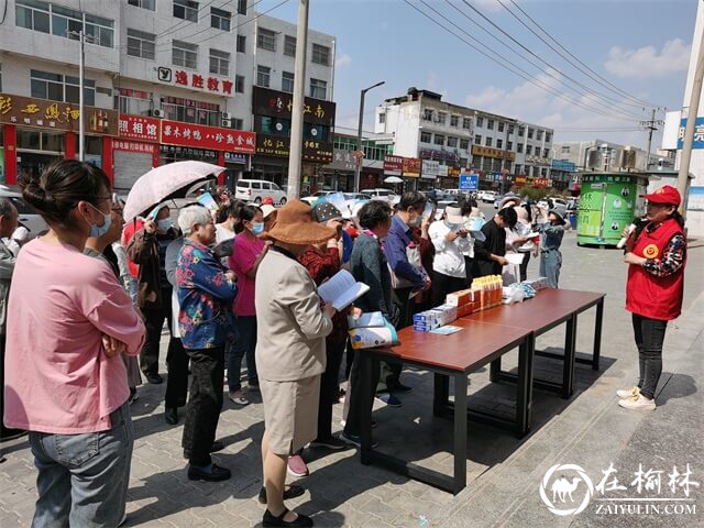 榆阳区驼峰办东岳路社区开展创卫复审宣传活动