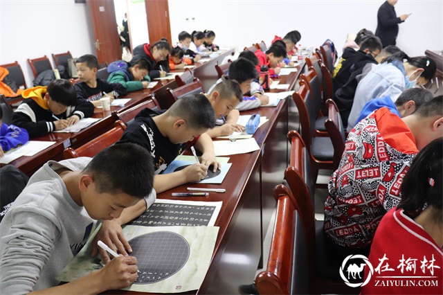 榆阳区首届“墨韵杯”少年书法大赛在阳光城社区成功举办