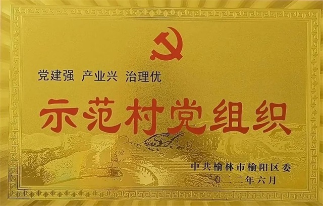 喜报！榆阳区上盐湾镇碎金驿村党支部喜获全区“示范村党组织”荣誉称号