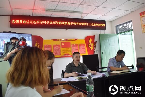 四川省三台县人大调研灵兴镇花庙村水旱防御并讲党课