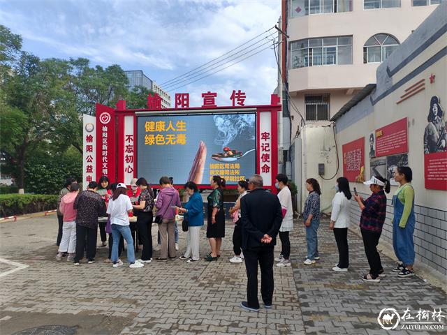 榆阳区崇文路街道学院社区开展“健康生活绿色无毒”主题宣传活动