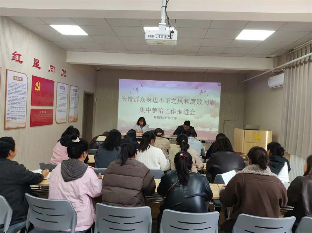 崇文路街道葡萄园社区召开群众身边不正之风和腐败问题集中整治工作推进会